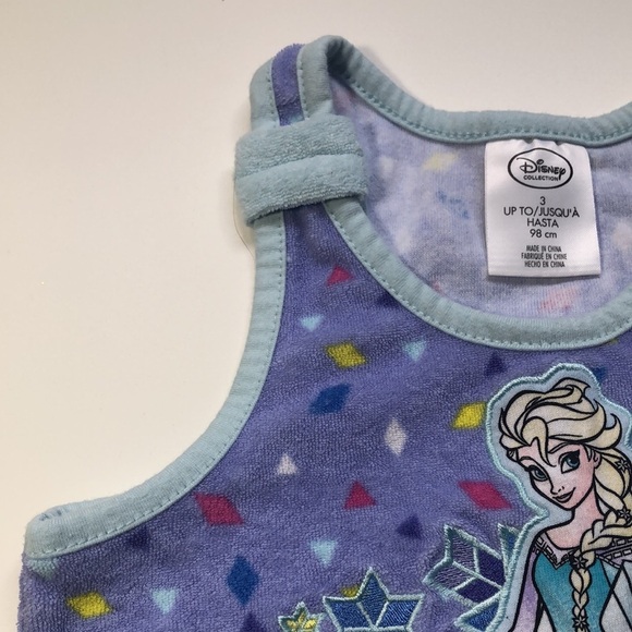 Disney Frozen Princess Elsa Periwinkle Multi Terrycloth Swimsuit Coverup 3T - Picture 4 of 11